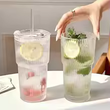 SIPPURA® Glass Tumbler With Glass lid & Straw - 20oz
