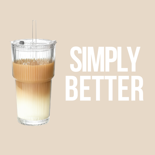 SIPPURA® Glass Tumbler With Glass lid & Straw - 20oz