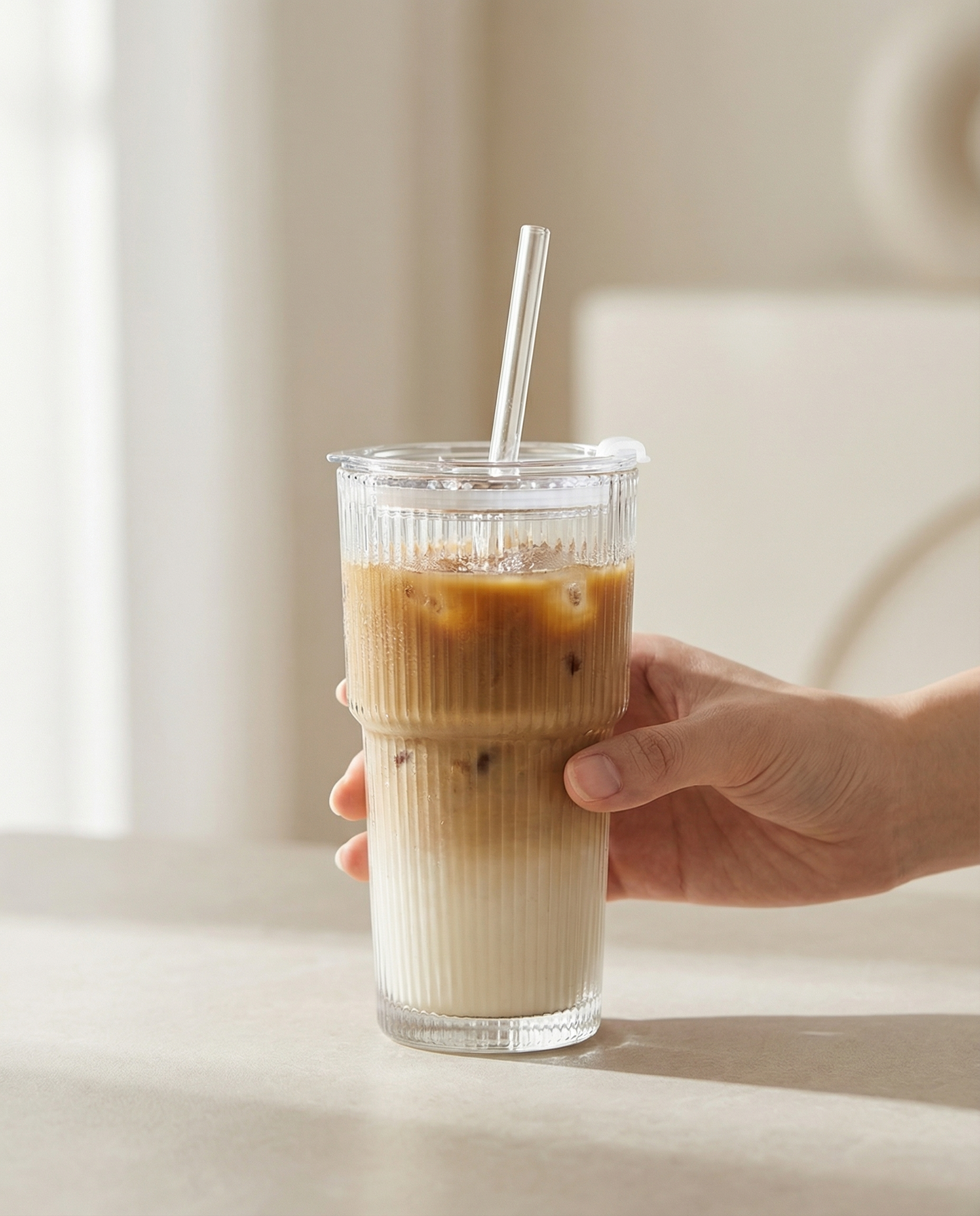 SIPPURA® Glass Tumbler With Glass lid & Straw - 20oz